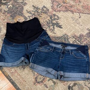 SOLD! Set of 2, Maternity Jean shorts, Loft- 8M, Indigo Blue- M